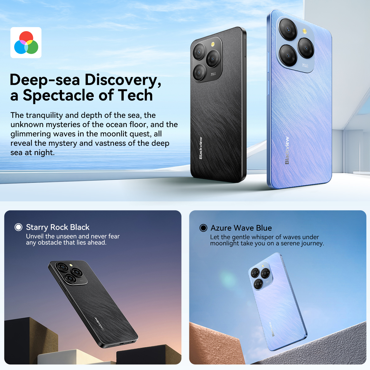 Blackview Shark 9 Deep-Sea Discovery Design Schwarz & Blau