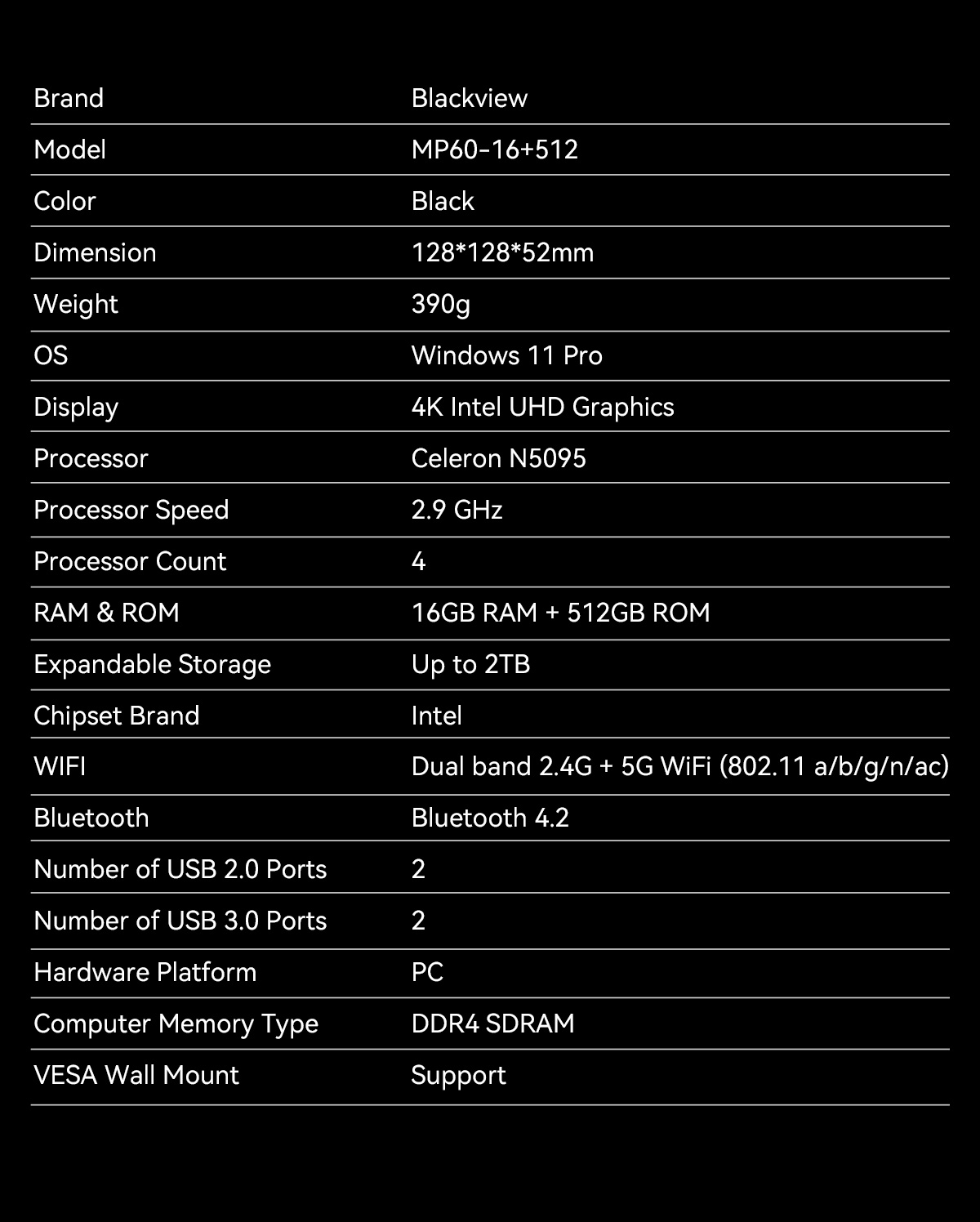 Blackview MP60 Mini PC